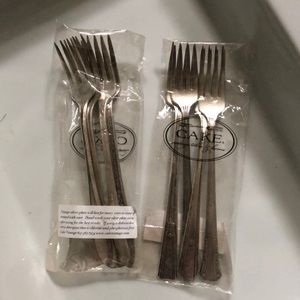 Vintage silver plate charcuterie forks NWT